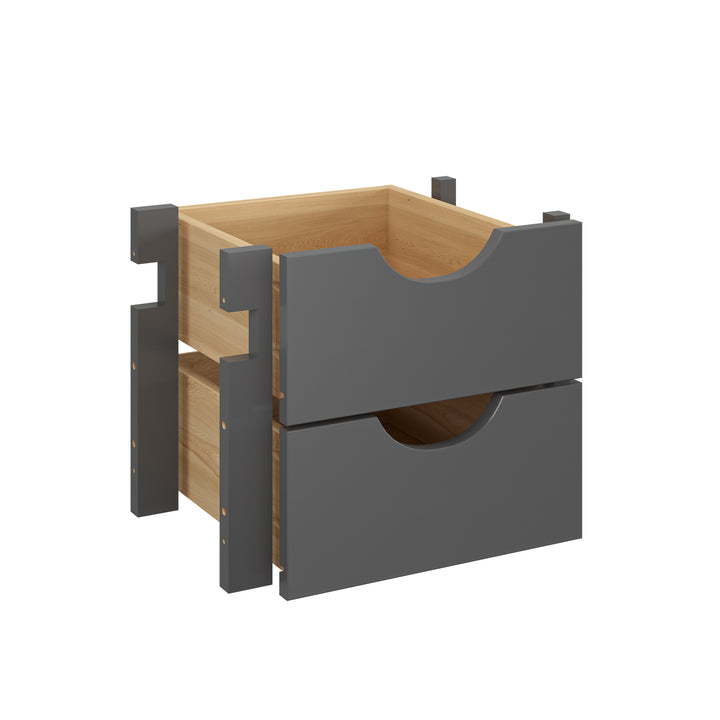 100% Solid Wood Modular Cabinet 2-Small Drawer Storage Kit For 16.5" Wide Cabinet