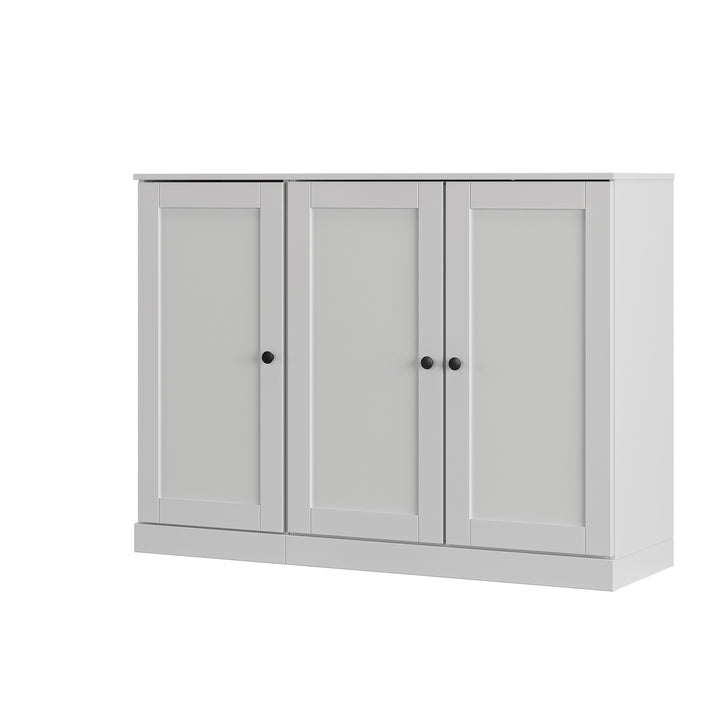 100% Solid Wood Shoe Storage Cabinet with Shaker Doors, Adjustable Shelves, Space Saving Modular Entryway Organizer, 48.5" W x 35.75" H