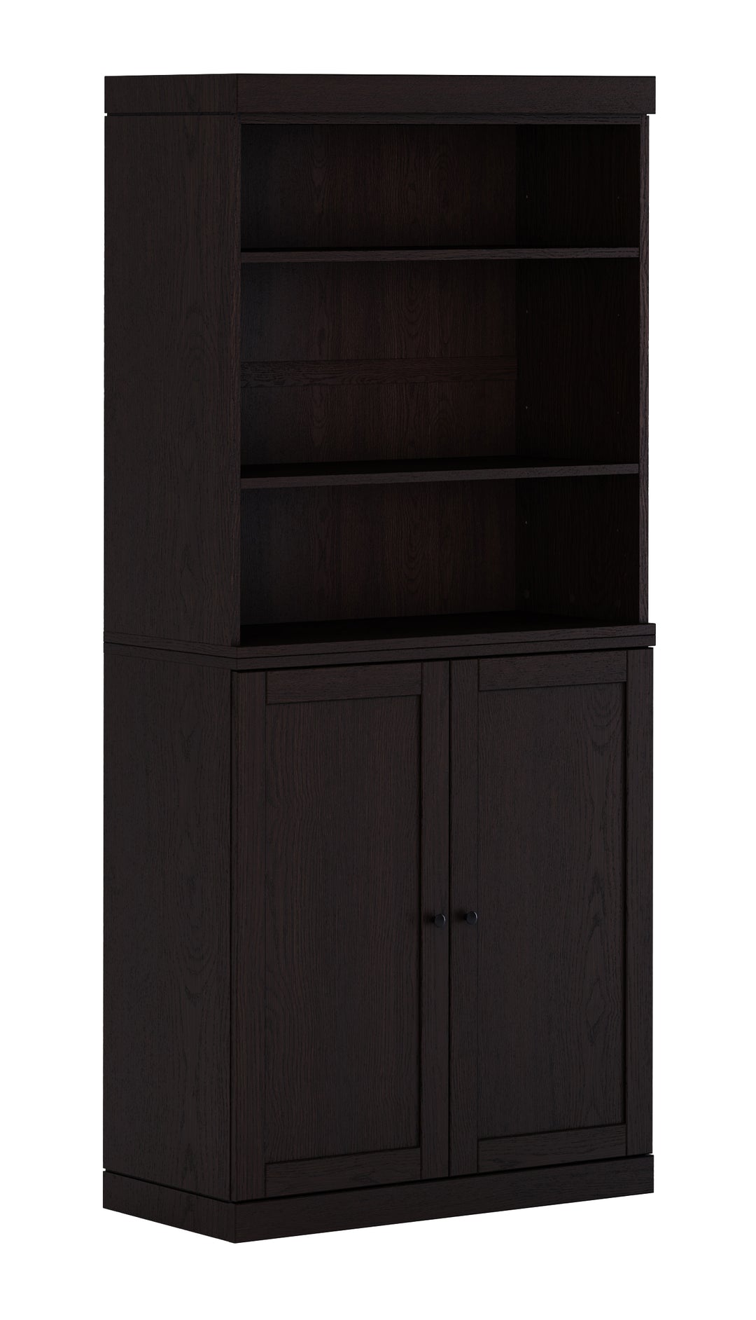 Premium 100% Solid European Oak Hardwood 6-Shelf Modular Bookcase with Bottom Shaker Doors – 32" Wide, 71.5" Tall