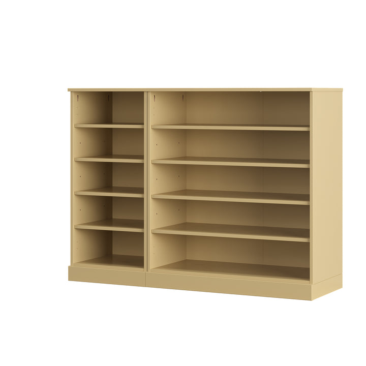 100% Solid Wood Open Shoe Storage Cabinet with Adjustable Shelves, Space Saving Modular Entryway Organizer, 48.5" W x 35.75" H