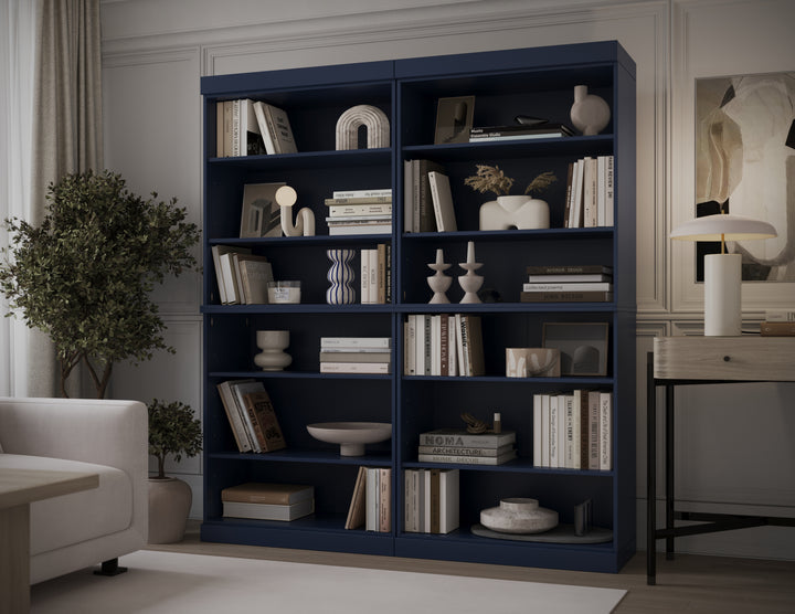 100% Solid Wood 12-Shelf 64" Bookcase, Tall Modular Bookshelf with Adjustable Shelves