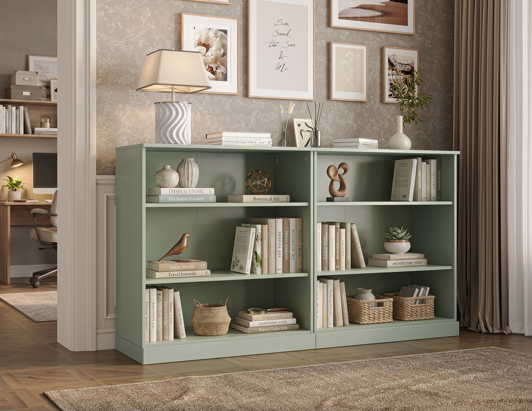 100% Solid Wood Freestanding Modular 6-Shelf Bookcase Cabinet with Open Adjustable Shelves, Display Storage Bookshelf, 64" W x 35.75" H