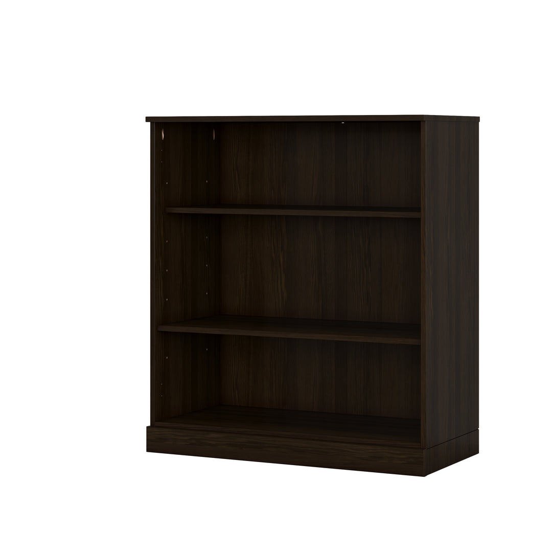 100% Solid Wood 3-Shelf Bookcase, Open Storage Bookshelf with Adjustable Shelves, 32" W x 35.75" H