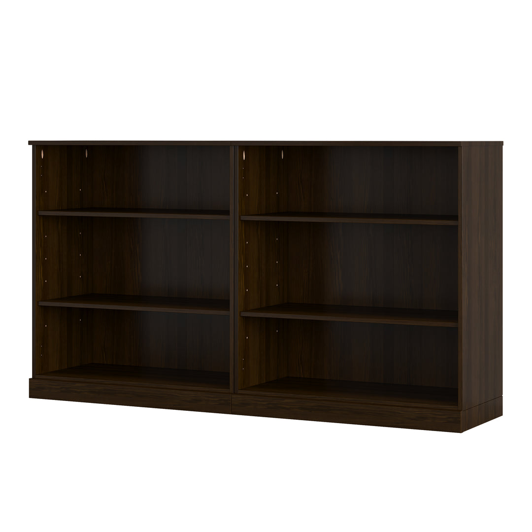 100% Solid Wood Freestanding Modular 6-Shelf Bookcase Cabinet with Open Adjustable Shelves, Display Storage Bookshelf, 64" W x 35.75" H