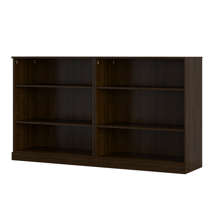 100% Solid Wood Freestanding Modular 6-Shelf Bookcase Cabinet with Open Adjustable Shelves, Display Storage Bookshelf, 64" W x 35.75" H