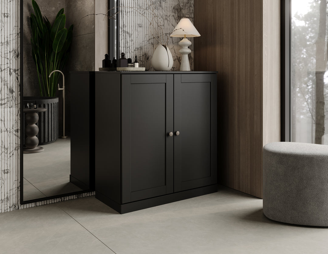 100% Solid Wood 32" Bathroom Cabinet with Shaker Wood Doors