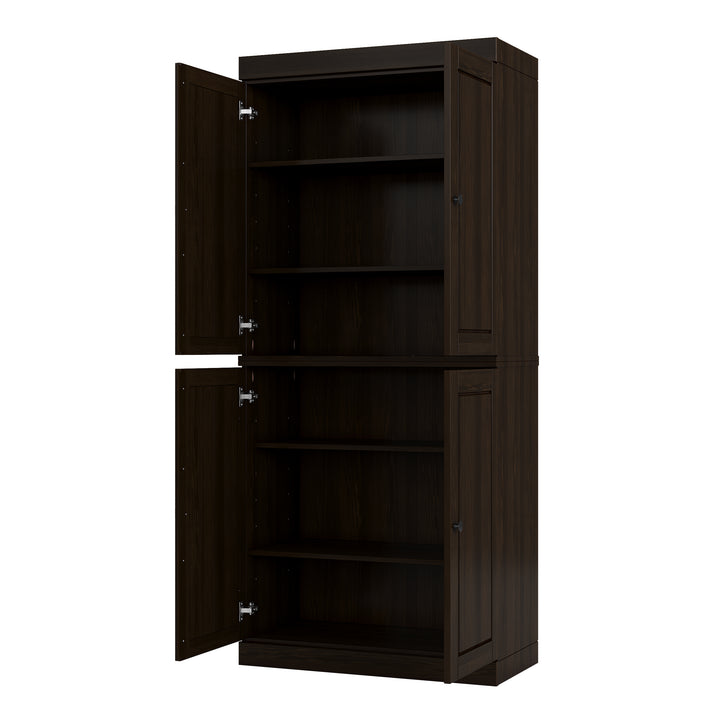 100% Solid Wood Tall Modular Bookcase Cabinet with Doors, Storage Bookshelf with Adjustable Shelves, 32" W x 71.5" H