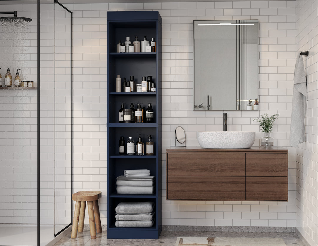 100% Solid Wood 16.5" Tall Bathroom Cabinet, Adjustable Shelves