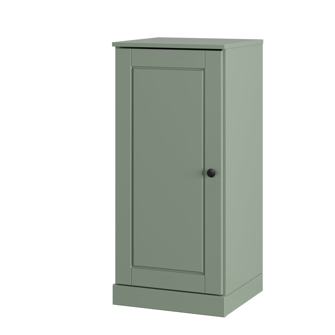 100% Solid Wood Narrow Shoe Storage Cabinet with Raised Panel Door, Adjustable Shelves, Space Saving Stackable Organizer, 16.5" W x 35.75" H
