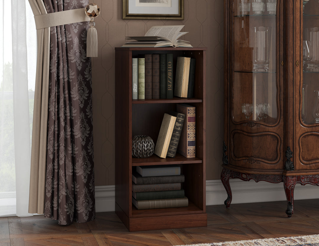 Premium 100% Solid European Oak Hardwood 3-Shelf Modular Bookcase – 16" Wide, 35.75" Tall