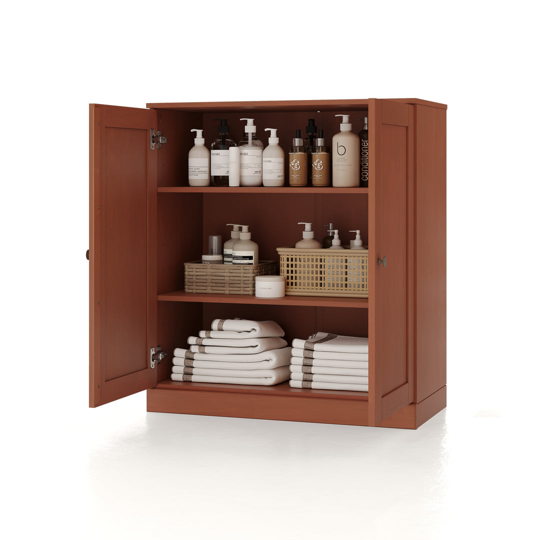 100% Solid Wood 32" Bathroom Cabinet with Shaker Wood Doors