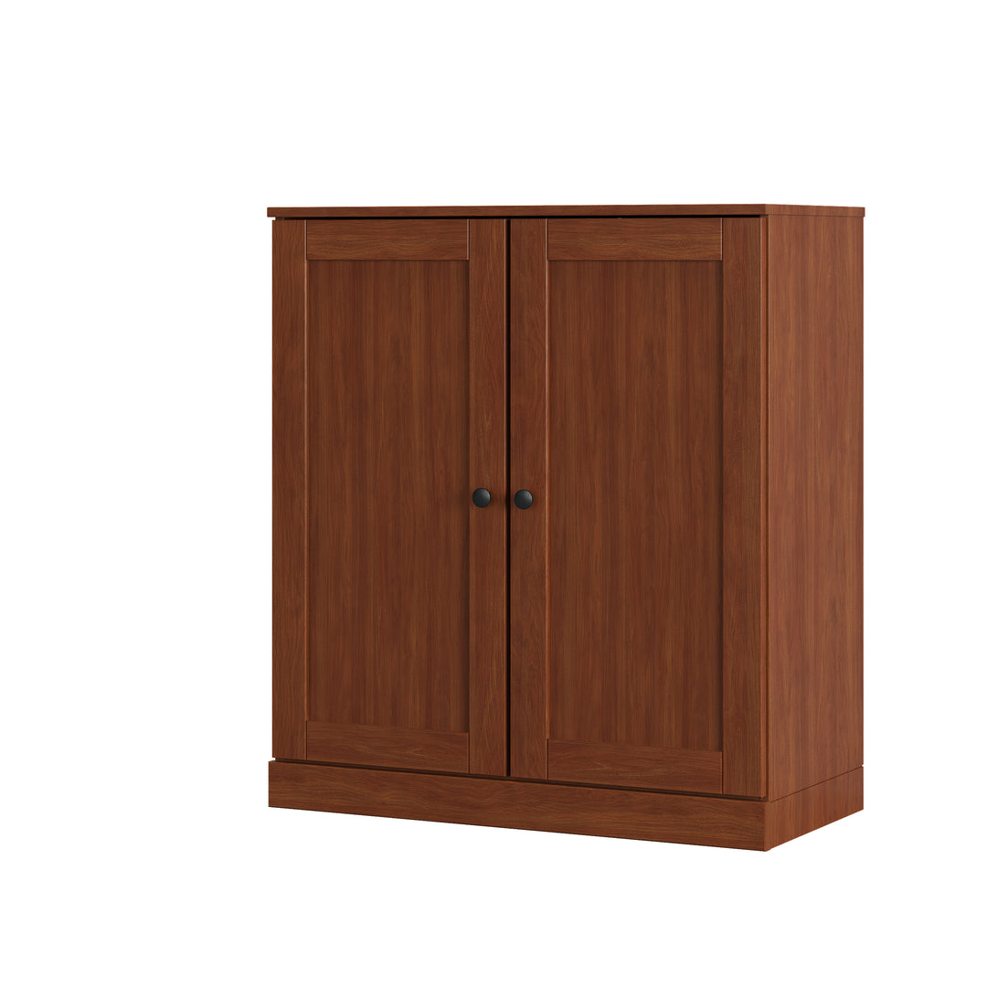 100% Solid Wood Shoe Storage Cabinet with Shaker Doors, Adjustable Shelves, Space Saving Stackable Entryway Organizer, 32" W x 35.75" H