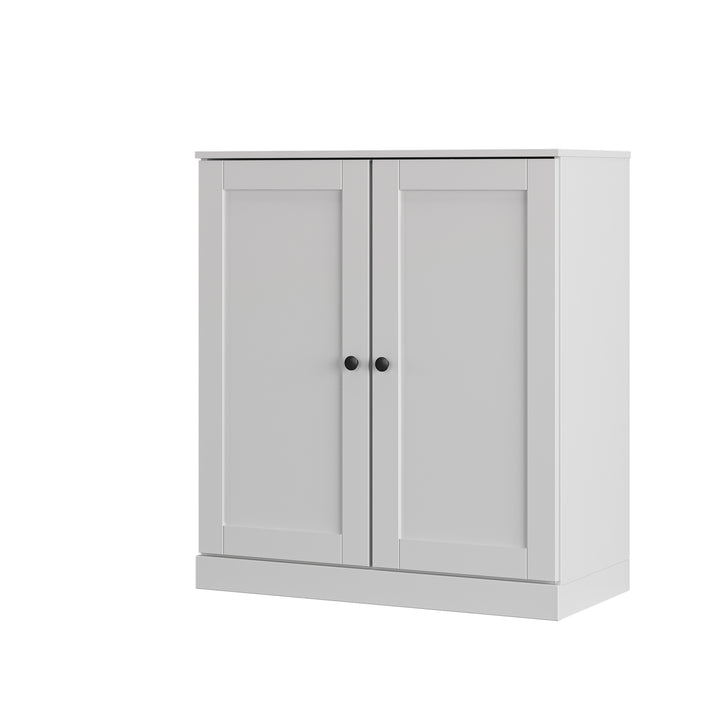 100% Solid Wood Shoe Storage Cabinet with Shaker Doors, Adjustable Shelves, Space Saving Stackable Entryway Organizer, 32" W x 35.75" H