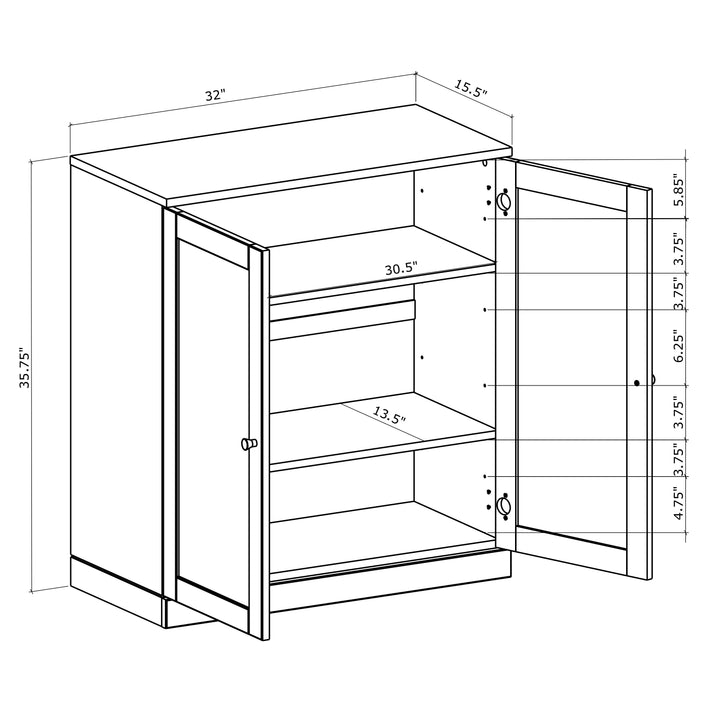 Premium 100% Solid European Oak Hardwood 3-Shelf Modular Bookcase with Tinted Glass Doors – 32" Wide, 35.75" Tall