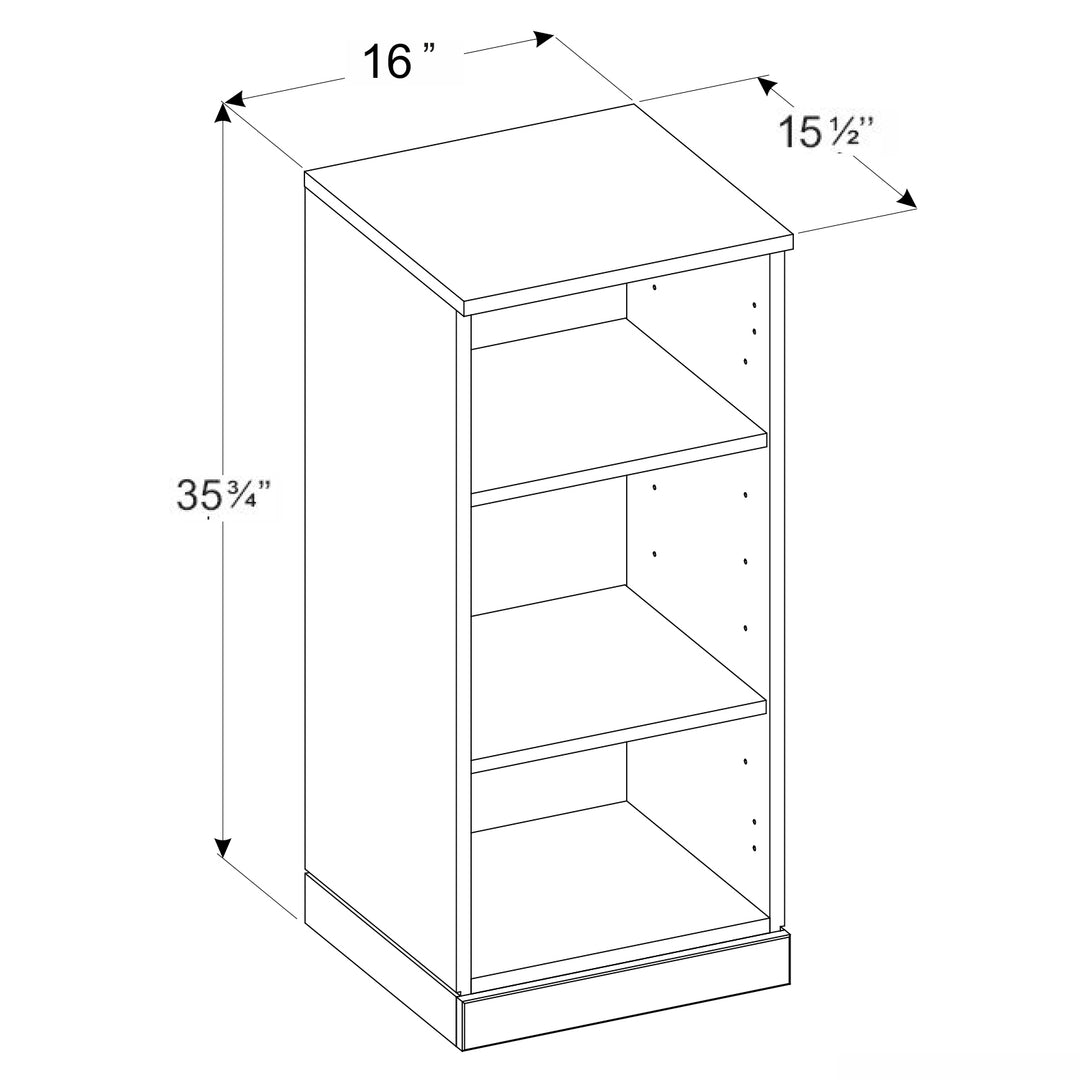 Premium 100% Solid European Oak Hardwood 3-Shelf Modular Bookcase – 16" Wide, 35.75" Tall