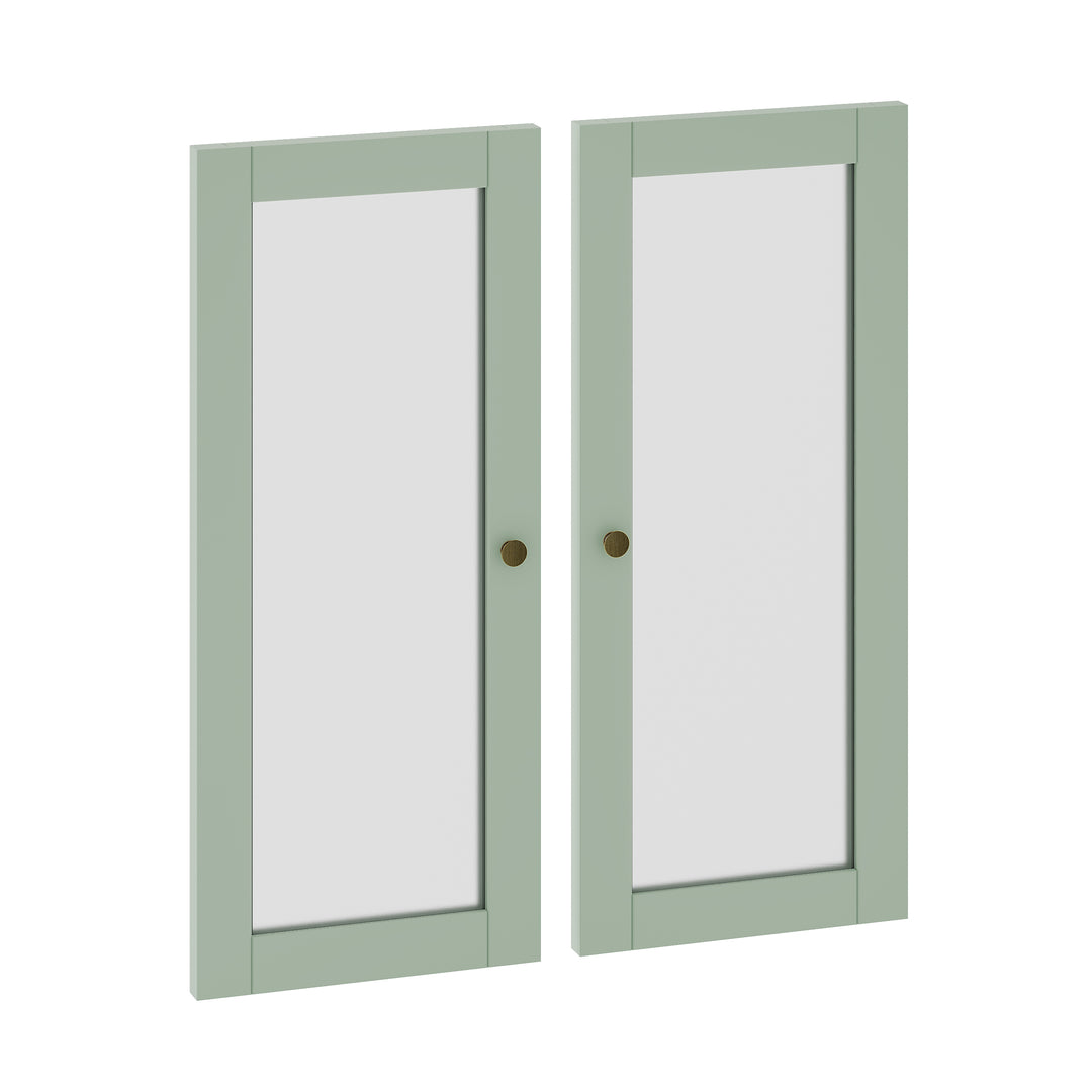 100% Solid Wood Modular Frosted Glass Double Door Kit