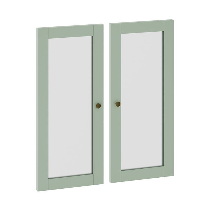 100% Solid Wood Modular Frosted Glass Double Door Kit