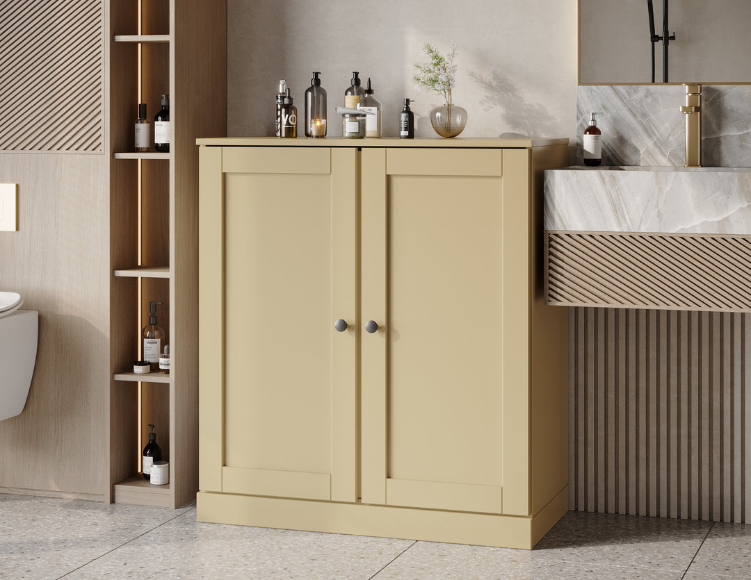 100% Solid Wood 32" Bathroom Cabinet with Shaker Wood Doors