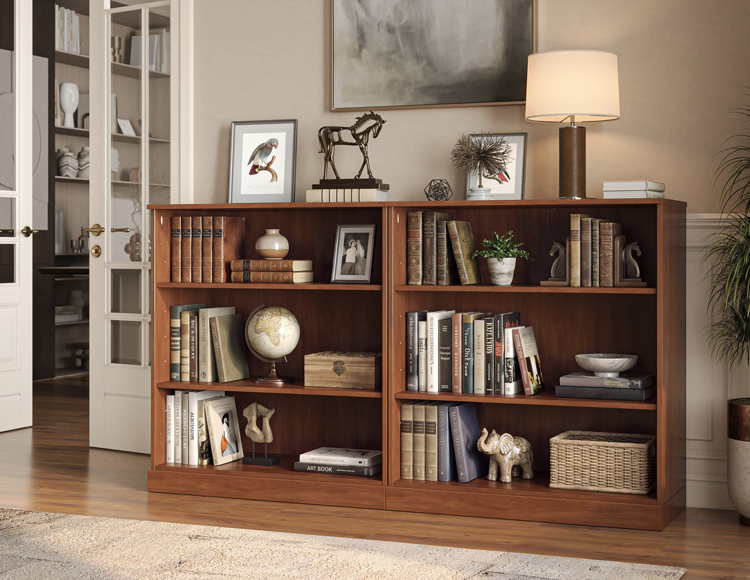 100% Solid Wood 6-Shelf Bookcase Cabinet with Open Storage and Adjustable Shelves, Display Bookshelf, 64" W x 35.75" H