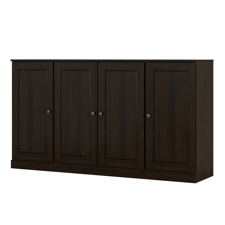 100% Solid Wood Sideboard Buffet with Raised Panel Doors, Credenza Server for Dining Room Storage, Adjustable Shelves, 65" W x 35.75" H