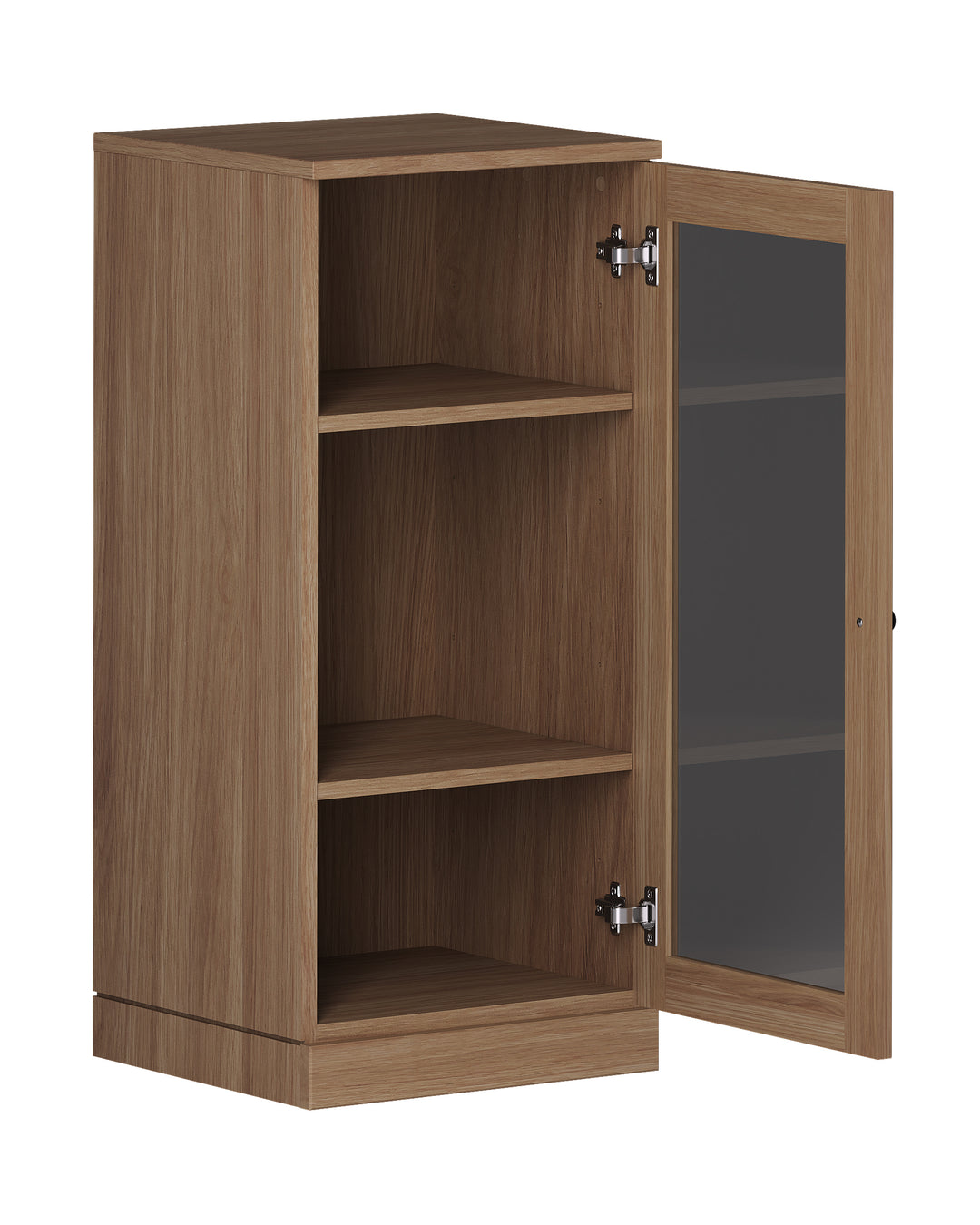 Premium 100% Solid European Oak Bathroom Wall Cabinet with Tinted Glass Doors, 16" W x 35.75" H