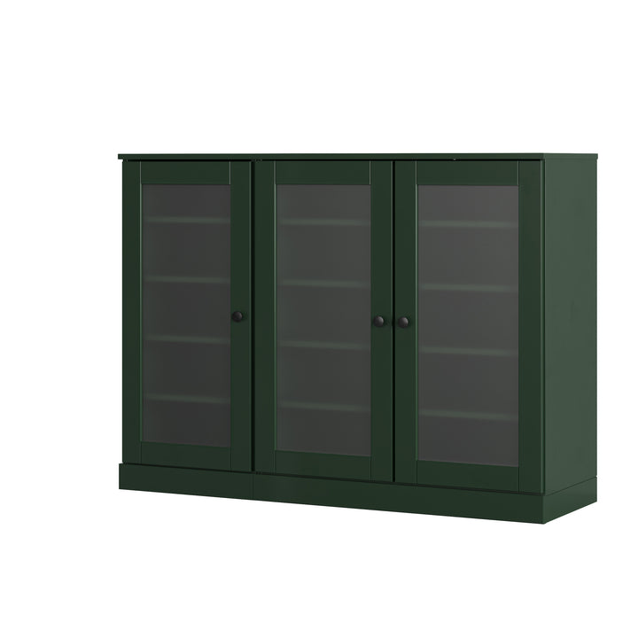 100% Solid Wood Frosted Glass Door Shoe Storage Cabinet, Adjustable Shelves, Space Saving Modular Entryway Organizer, 48.5" W x 35.75" H