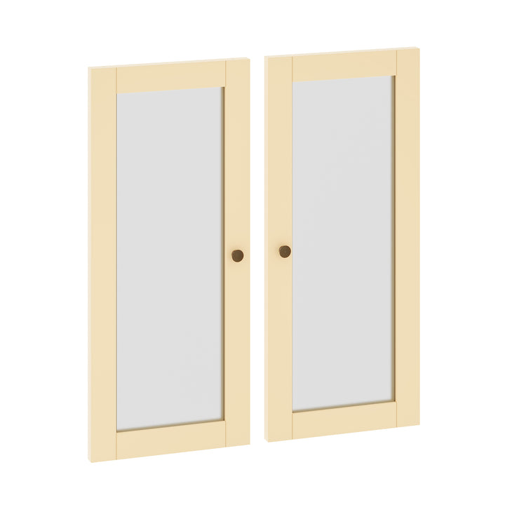 100% Solid Wood Modular Frosted Glass Double Door Kit