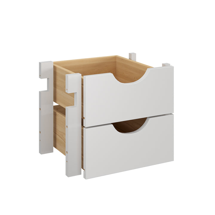 100% Solid Wood Modular Cabinet 2-Small Drawer Storage Kit For 16.5" Wide Cabinet