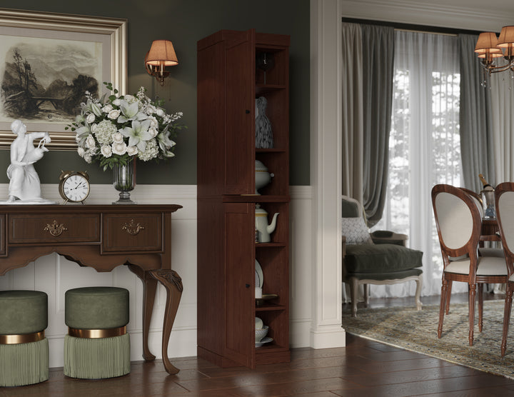 Premium 100% Solid European Oak Hardwood Modular Dining Room Cabinet with Shaker Doors – 16" Wide, 71.5" Tall