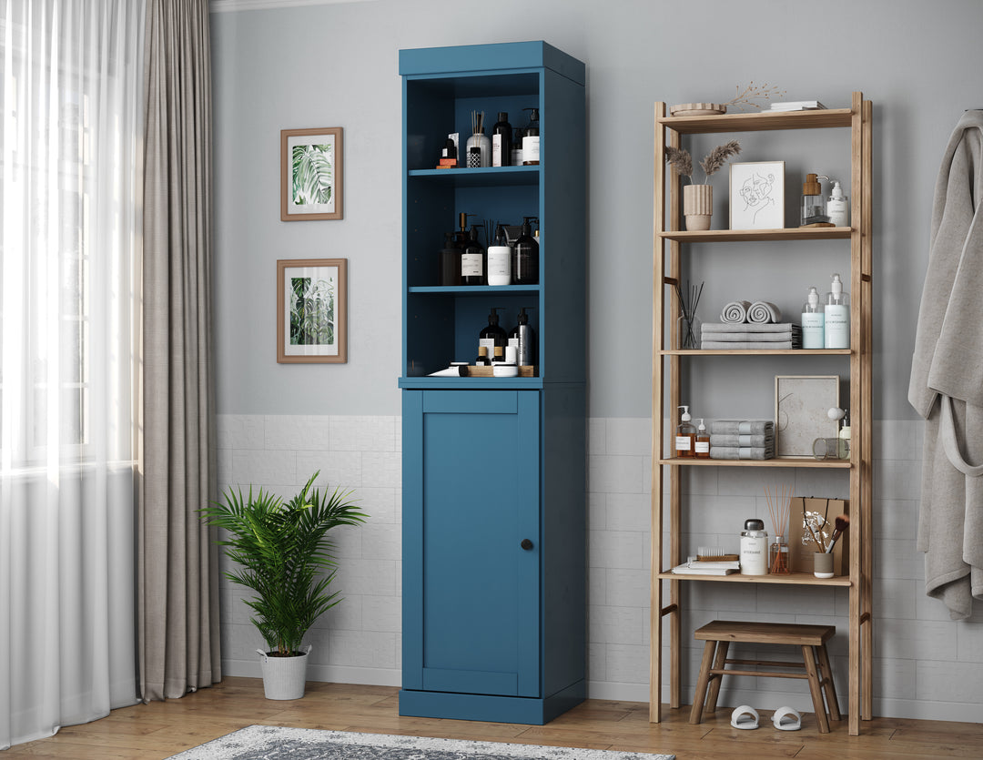 100% Solid Wood 16.5" Tall Bathroom Storage Cabinet , Shaker Door, Adjustable Shelves