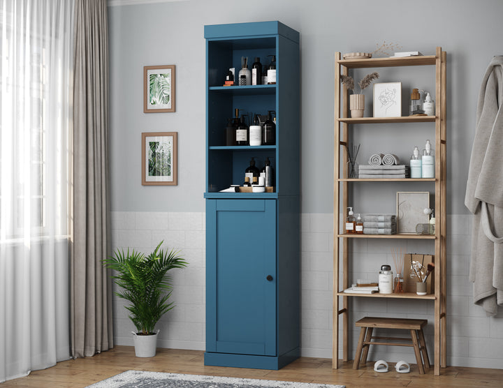 100% Solid Wood 16.5" Tall Bathroom Storage Cabinet , Shaker Door, Adjustable Shelves