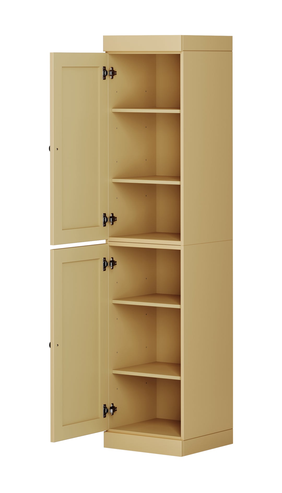 100% Solid Wood 16.5" Pantry Cabinet, 2 Shaker Wood Doors
