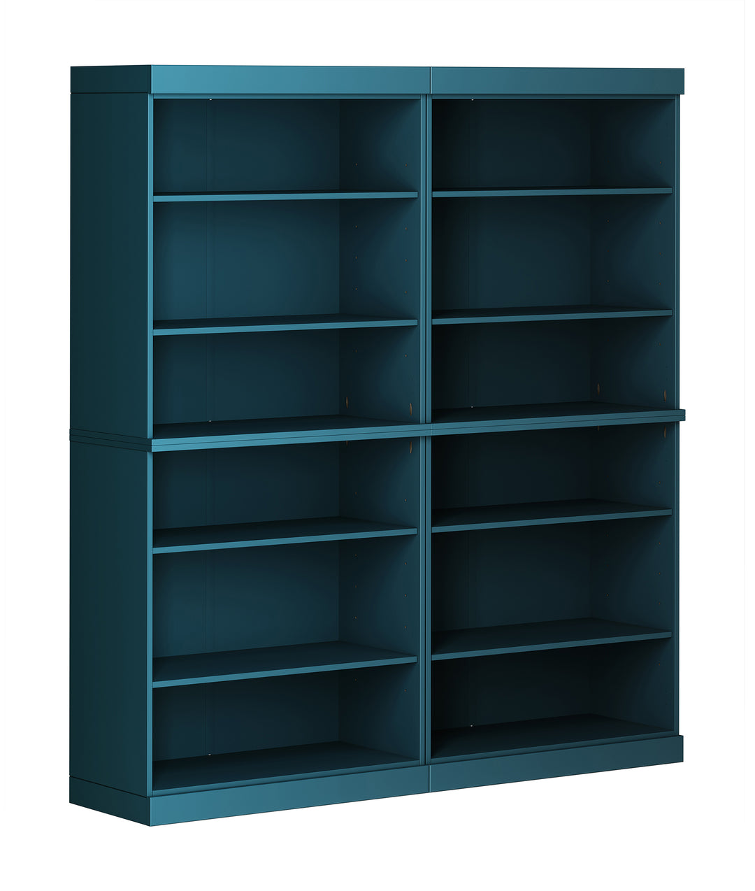 100% Solid Wood 12-Shelf 64" Bookcase, Tall Modular Bookshelf with Adjustable Shelves