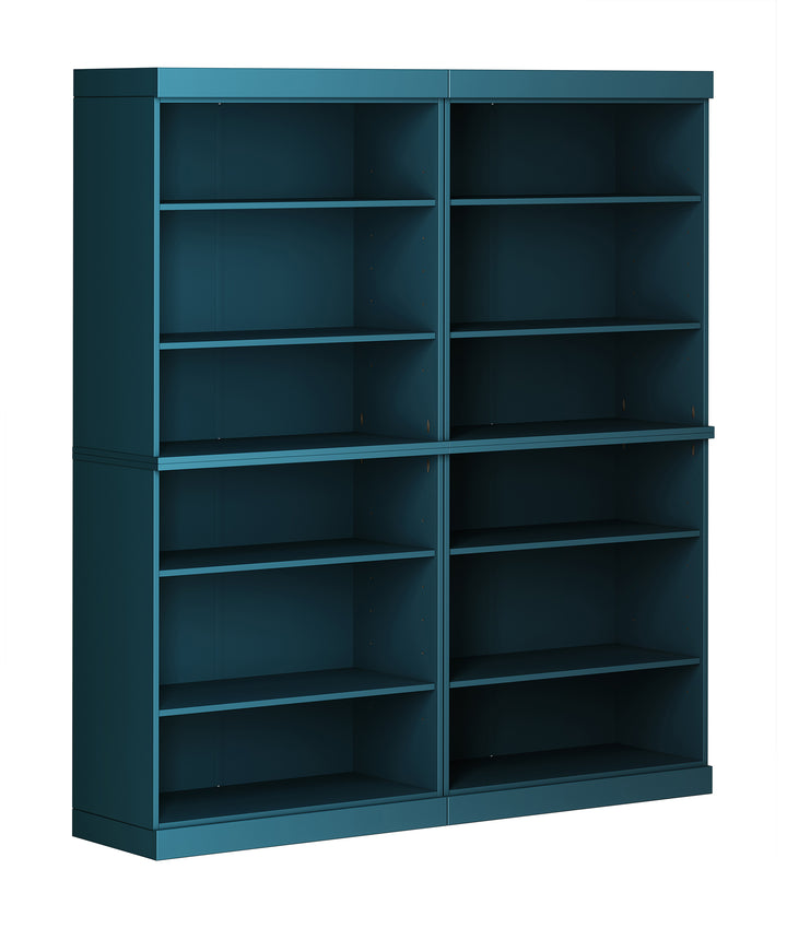 100% Solid Wood 12-Shelf 64" Bookcase, Tall Modular Bookshelf with Adjustable Shelves