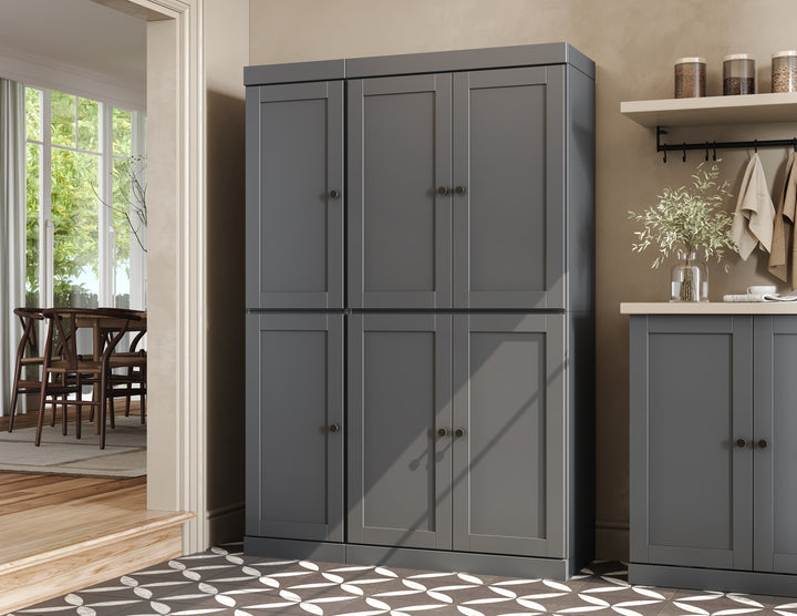 100% Solid Wood 48.5" Pantry Cabinet, Shaker Wood Doors