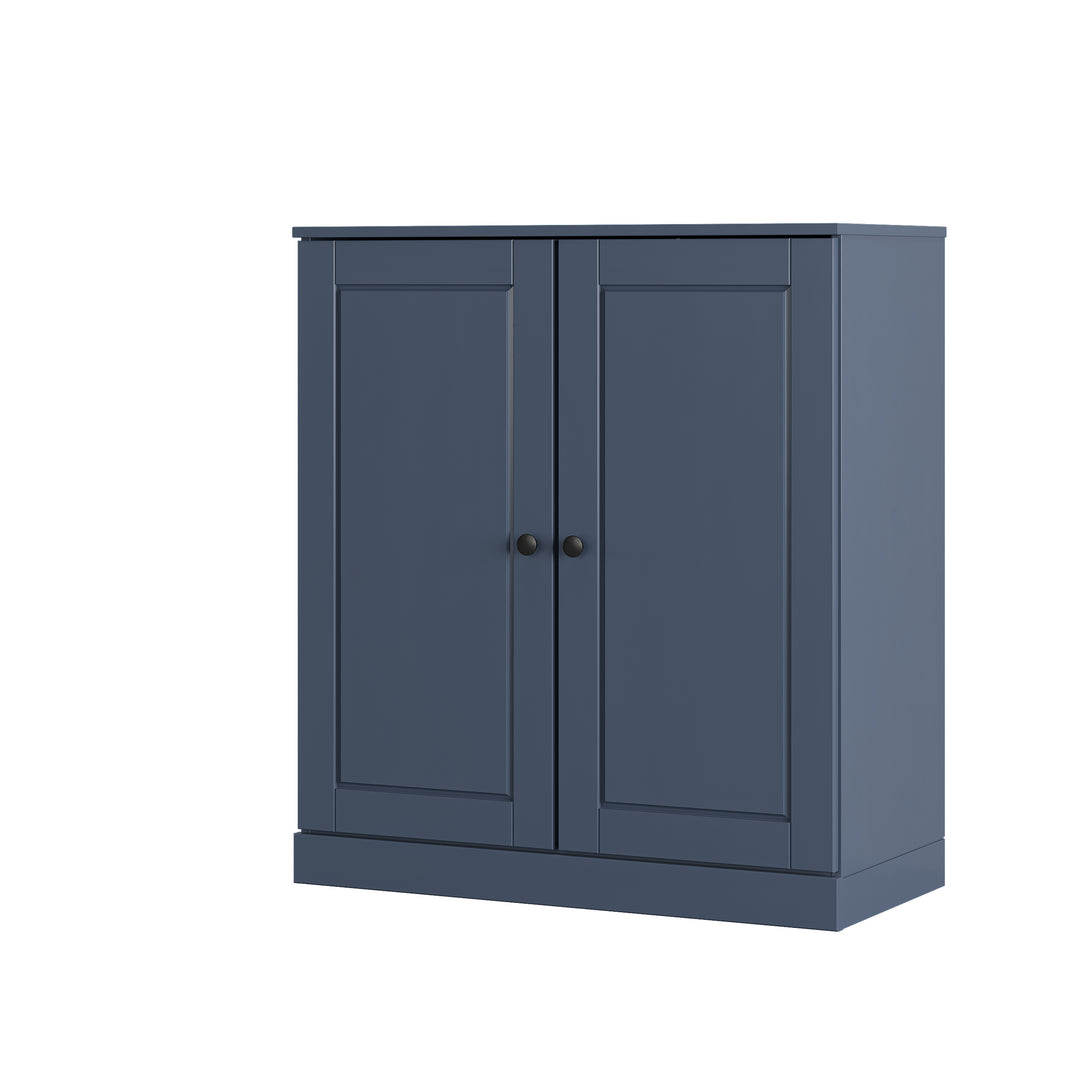 100% Solid Wood Shoe Storage Cabinet with Raised Panel Doors, Adjustable Shelves, Space Saving Stackable Entryway Organizer, 32" W x 35.75" H