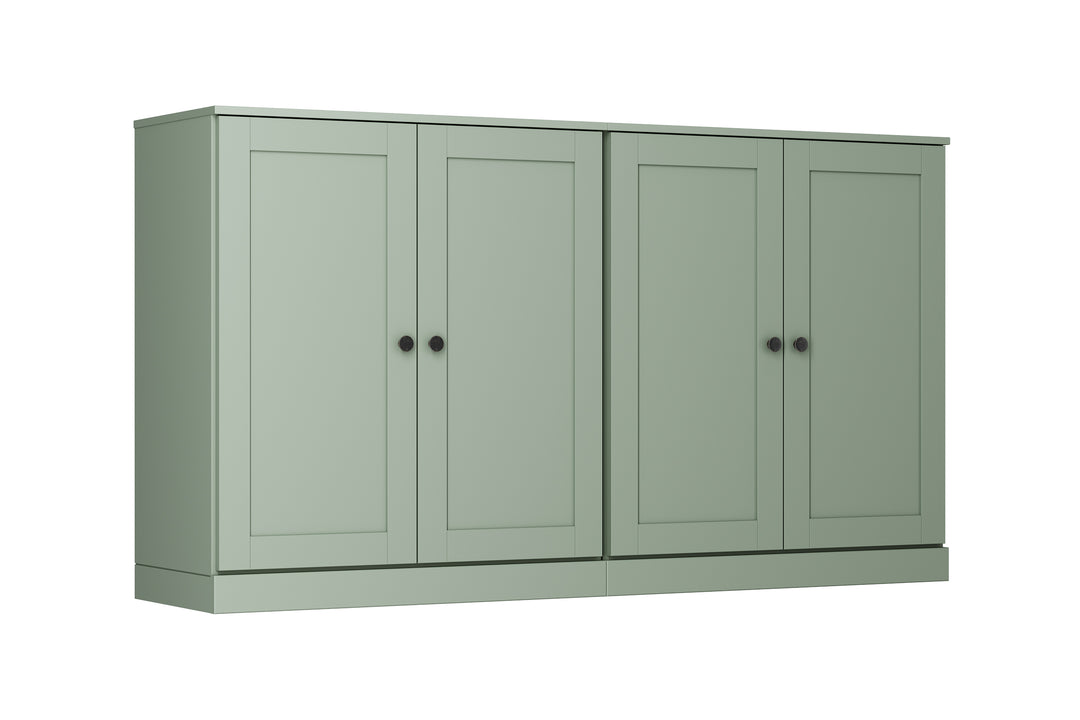 100% Solid Brazilian Pine Wood 64" Sideboard with Shaker Doors, 4-Drawers and Adjustable Shelves