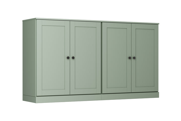 100% Solid Brazilian Pine Wood 64" Sideboard with Shaker Doors, 4-Drawers and Adjustable Shelves