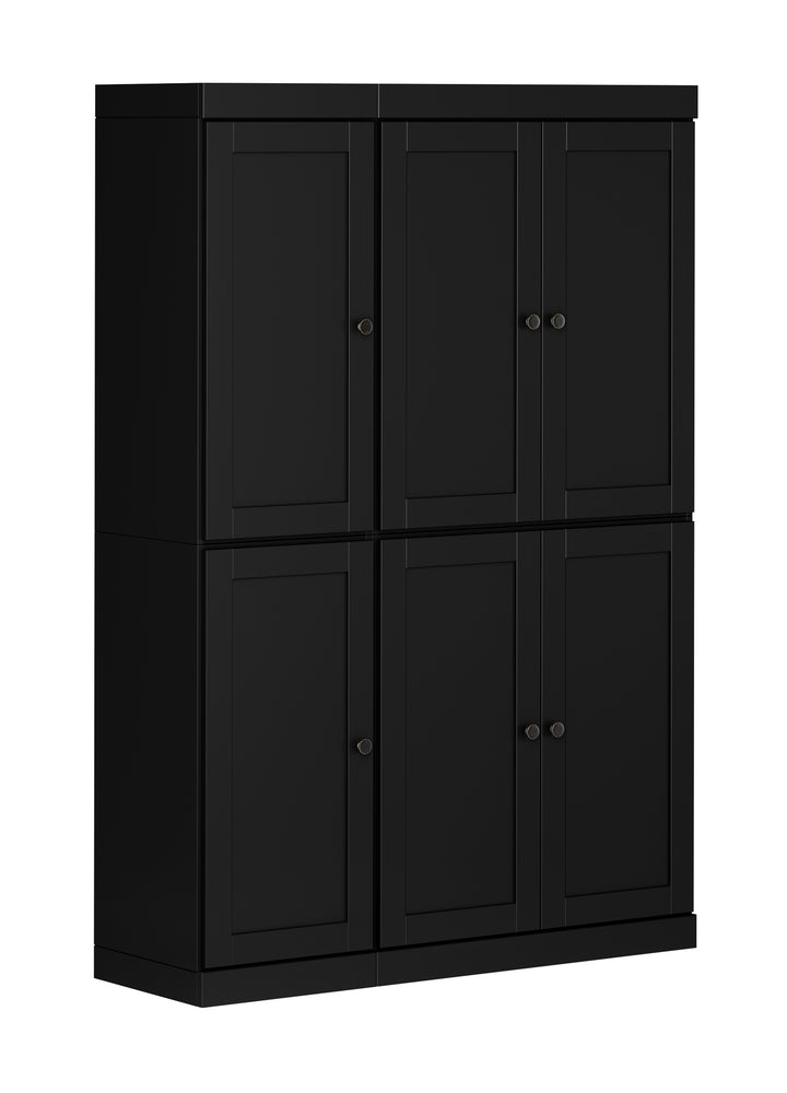 100% Solid Wood 48.5" Pantry Cabinet, Shaker Wood Doors