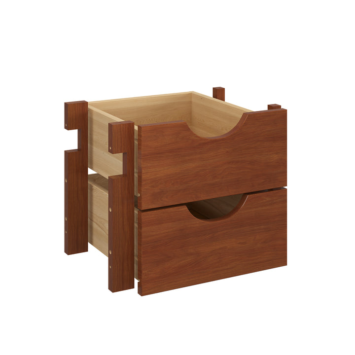 100% Solid Wood Modular Cabinet 2-Small Drawer Storage Kit For 16.5" Wide Cabinet