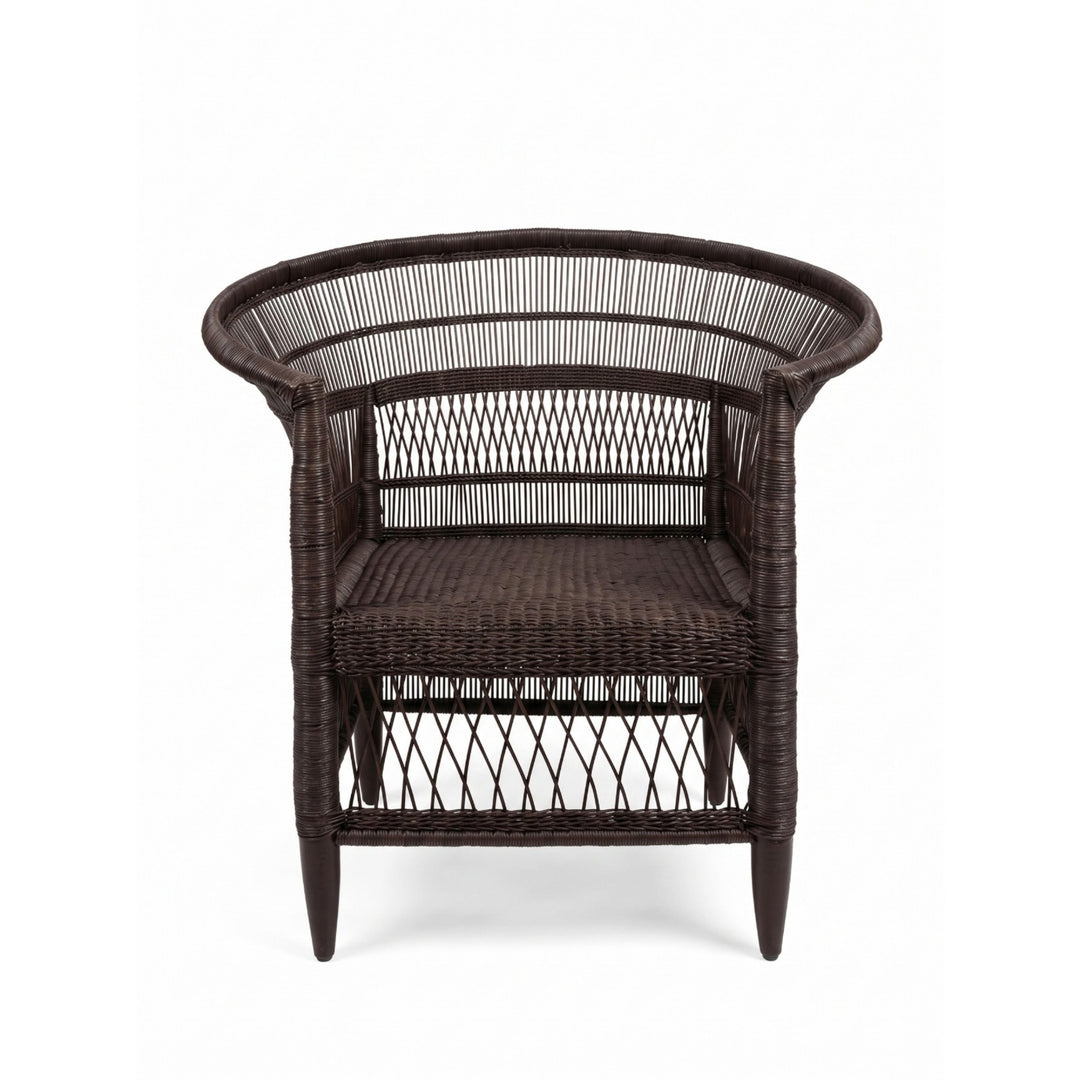 100% Handwoven Natural Rattan 2-Piece Indoor Seating Set with Chair and Loveseat, Solid Wood Frame, Boho Farmhouse, Authentic African Craftsmanship