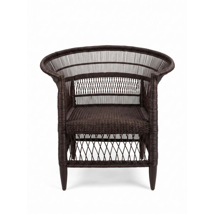 100% Handwoven Natural Rattan 2-Piece Indoor Seating Set with Chair and Loveseat, Solid Wood Frame, Boho Farmhouse, Authentic African Craftsmanship