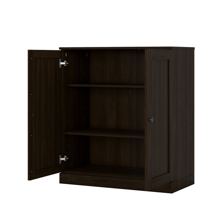 100% Solid Wood Freestanding Bathroom Linen Storage Cabinet with Shaker Doors, Adjustable Shelves, 32" W x 35.75" H