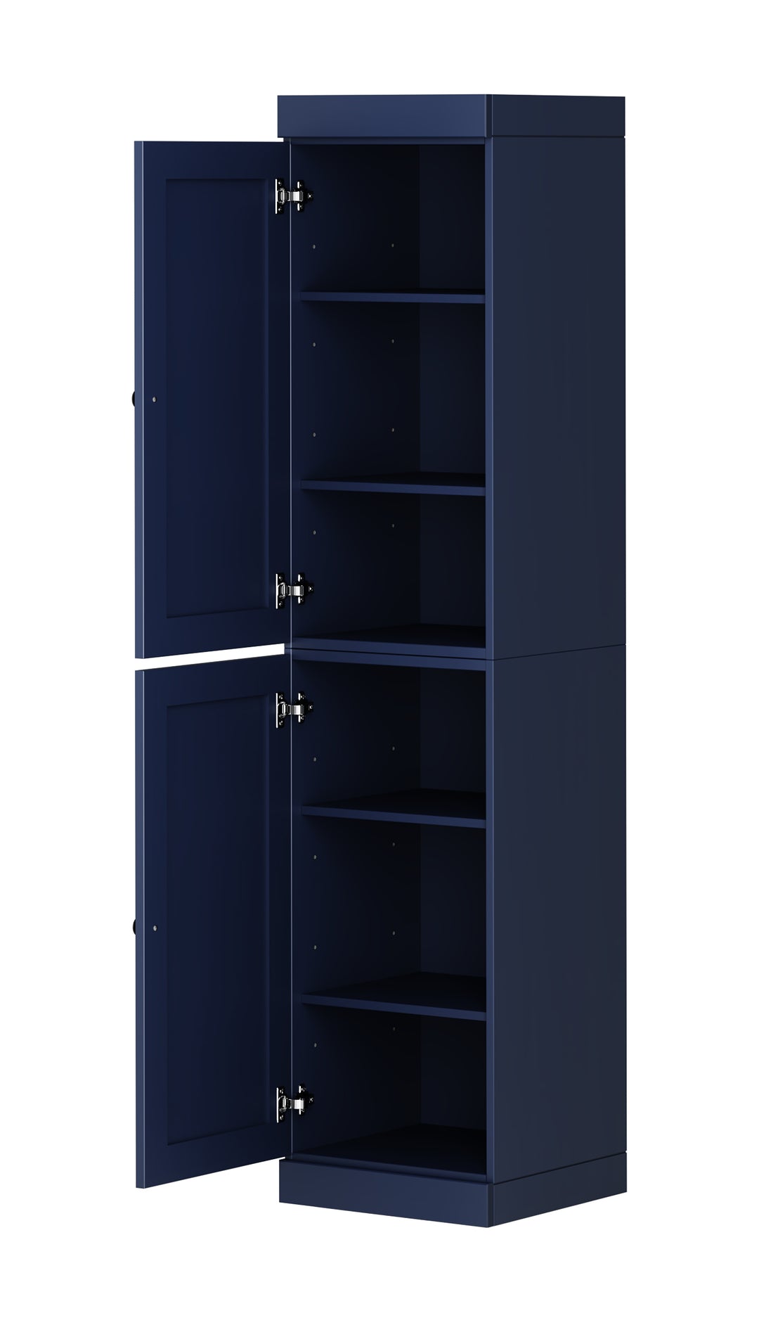 100% Solid Wood 16.5" Pantry Cabinet, 2 Shaker Wood Doors