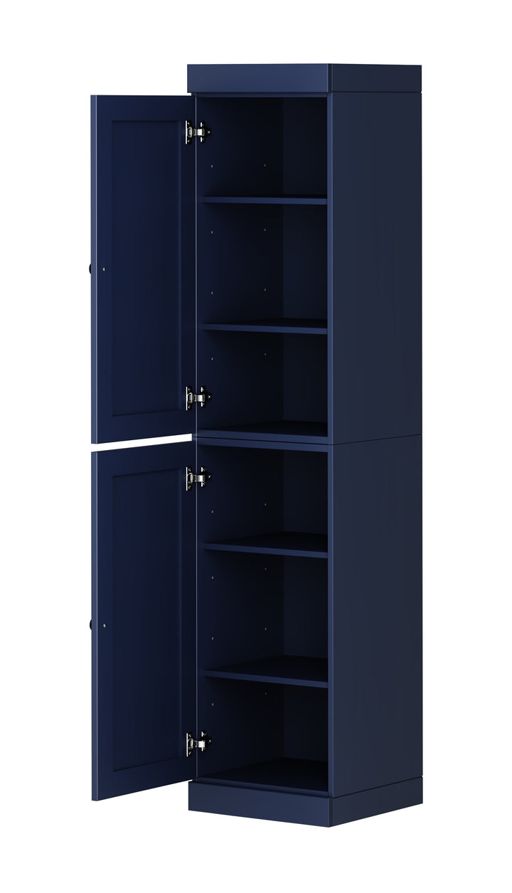 100% Solid Wood 16.5" Pantry Cabinet, 2 Shaker Wood Doors