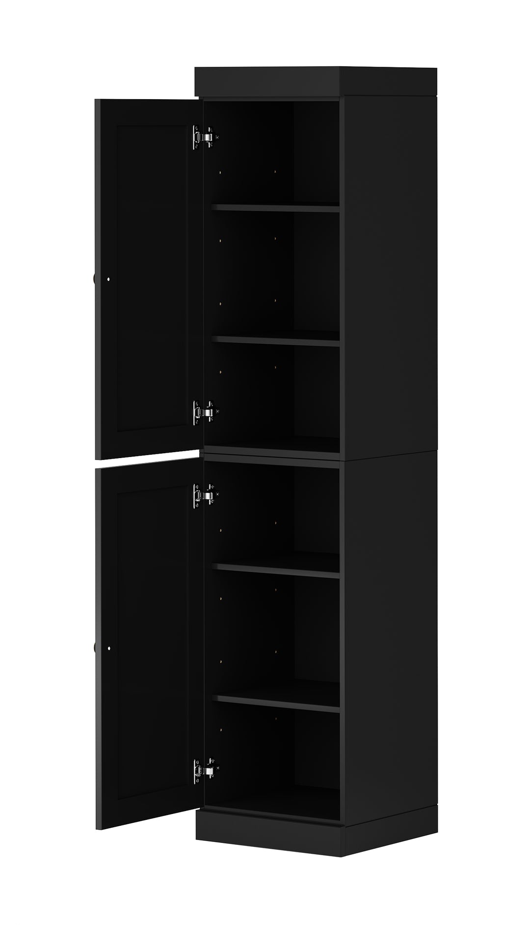100% Solid Wood 16.5" Pantry Cabinet, 2 Shaker Wood Doors