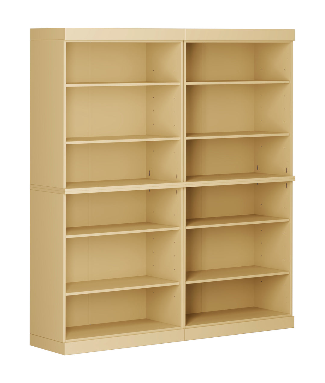 100% Solid Wood 12-Shelf 64" Bookcase, Tall Modular Bookshelf with Adjustable Shelves
