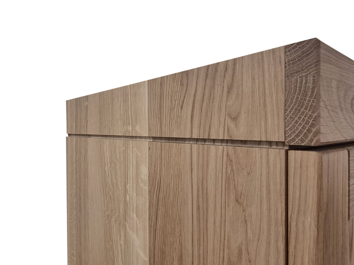 Premium 100% Solid European Oak Hardwood Bathroom Storage Cabinet with Shaker Doors – 16" Wide, 71.5" Tall