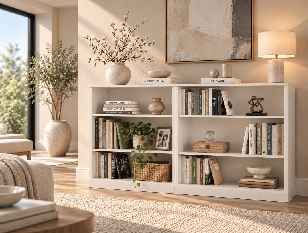 100% Solid Wood Freestanding Modular 6-Shelf Bookcase Cabinet with Open Adjustable Shelves, Display Storage Bookshelf, 64" W x 35.75" H