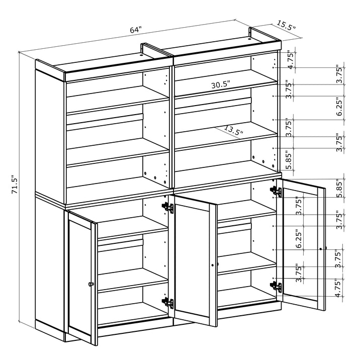 64" Oak Cabinet Dimensions